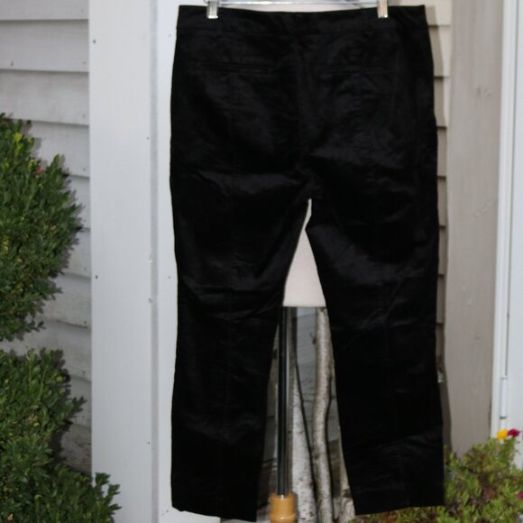 Anthropologie The Essential Slim Black Stretch Cotton Blend Velvet Ankle Pants - Picture 5 of 8
